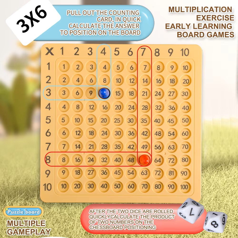 Kids Education Table - Tablero de multiplicación Montessori, juguete aritmético,