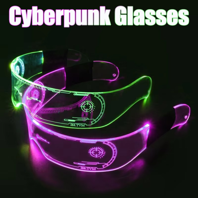 Kids Educational Songs - Gafas LED Eléctricas Cyberpunk, Gafas de